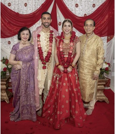 Pre-wedding Hindu Puja in Cleveland with Ashish's parents and family. 