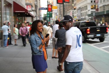 One of the first time we met - see as she dey blush