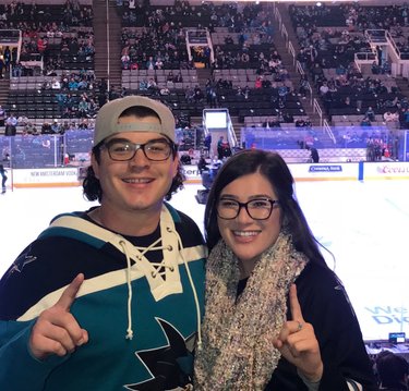 Fun Fact: First hockey game. Go Sharks!