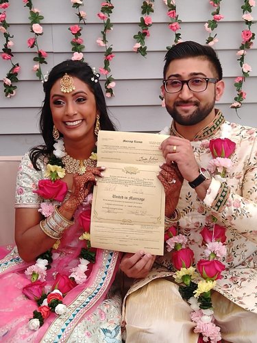 Like most couples we decided to postpone our big fat Indian wedding. But  we were able celebrate our legal marriage with close family and friends via Zoom July 26th, 2020!