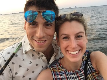 Just moments after this picture is taken Jared catches a Great White (baby sand) Shark! 