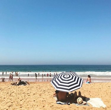 That's us! Under the umbrella!