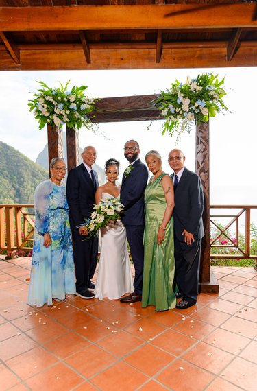 Charise and James said their vows in front of their parents after spending three wonderful days together in Saint Lucia.