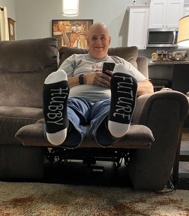 Silly socks from the neighbors! Thanks Friends!!!