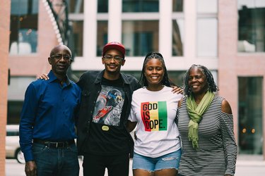 10/10/20 Engagement Day with Justin's father, Lloyd and Krystal's mother, Phyllis.