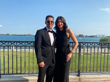 Finally have somewhere nice to go. All dressed up in Detroit. July 2021