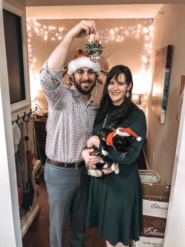 With our cat, Callie