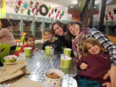 Ice cream snuggles with niece Charli and nephews Dylan & Tanner