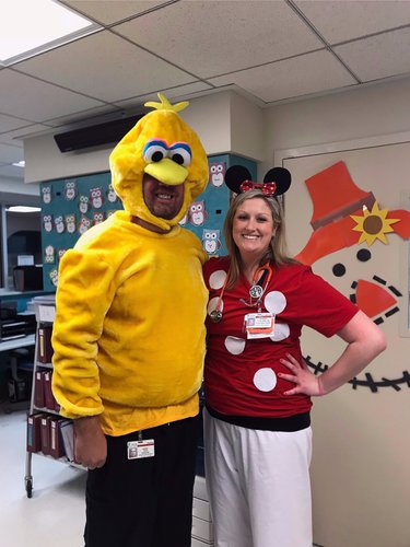 When you both work in a Children's Hospital... Halloween is serious business. 