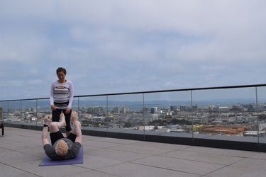 Our very first picture together from August of 2015 - Acro Yoga partners for 9 months before sparks started flying!