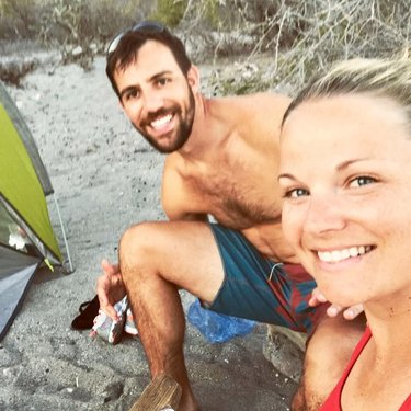 Maiden voyage in our kayak for an overnight camping trip on Danzante Island in Baja, Mexico