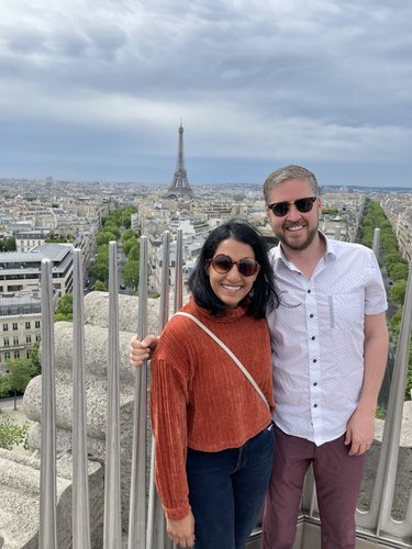 Eiffel Tower view from the Arc de Triomphe!