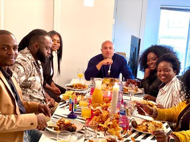 Our first meal together and Spencer first time meeting my sisters and one brother in winnipeg.