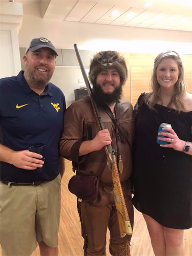 I call him Davy Crockett but apparently that is offensive on so many levels because he is obviously the WVU mascot, the Mountaineer. 