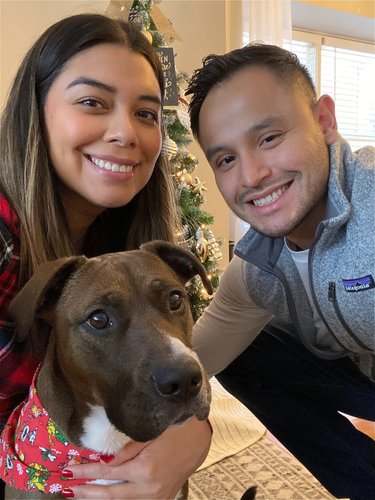 Christmas with our fur baby Canela 