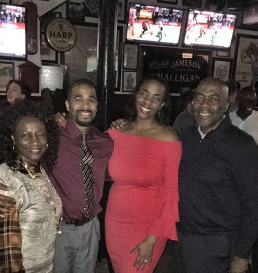 Surprise engagement party at Halligan Bar on the night of our engagement.