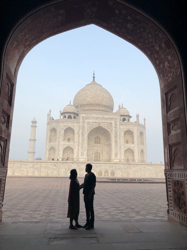 Impromptu photoshoot with the Taj Mahal