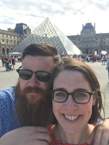 2017 - Trip to Paris. The line for the Louvre was very long so we went to get steak frites instead. 